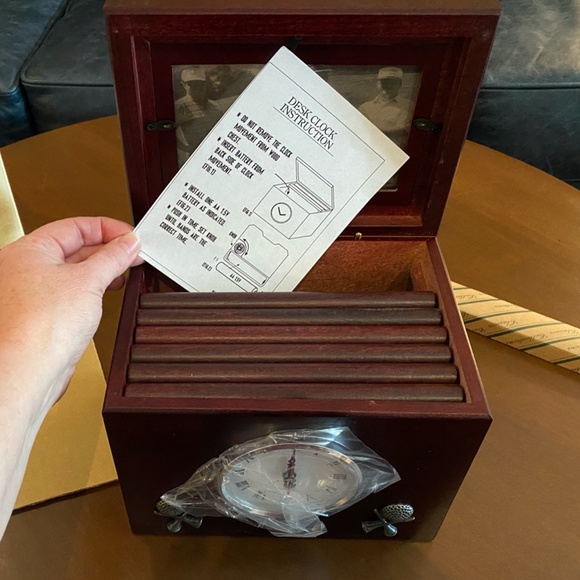 Vintage Wooden Photo Keepsake Box with Clock, Golf Themed (unused/unopened) - Picture 9 of 13